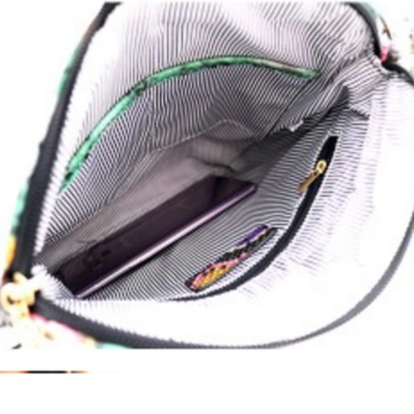 Multi-Color Snake Print Tassel Crossbody Bag Purse - Picture 2 of 2